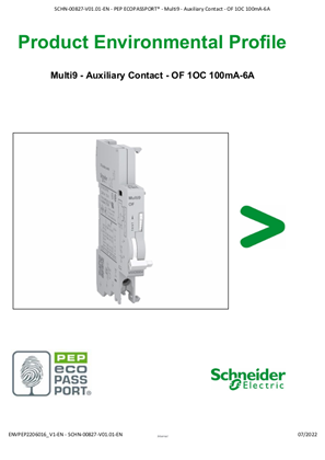 Multi9 - Auxiliary Contact - OF 1OC 100mA-6A - Product Environmental Profile