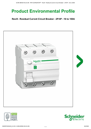 Resi9 - Residual Current Circuit Breaker - 2P/4P - 16 to 100A - Product Environmental Profile