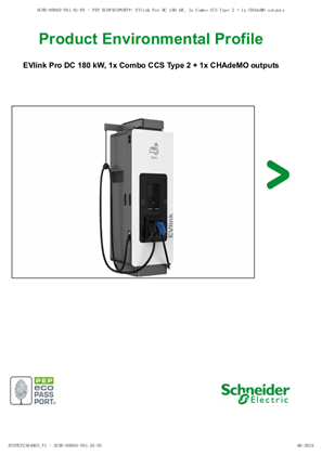 EVlink Pro DC 180 kW, 1x Combo CCS Type 2 + 1x CHAdeMO outputs