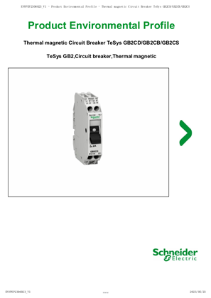 Thermal magnetic Circuit Breaker TeSys GB2CD/GB2CB/GB2CS