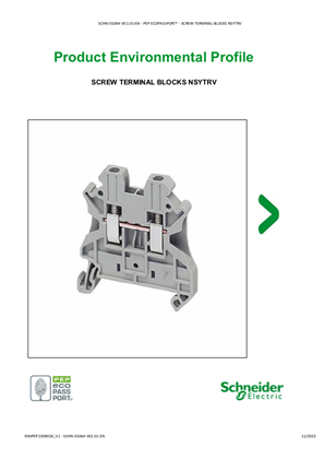 SCREW TERMINAL BLOCKS NSYTRV - Product Environmental Profile