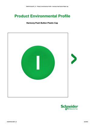Harmony Push Button Plastic Cap, Product Environmental Profile