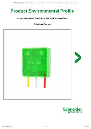 Standard Series Timer Run On for Exhaust Fans