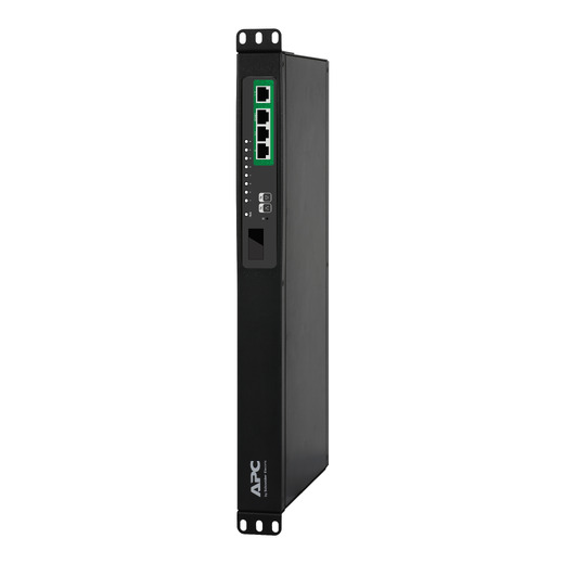 APC Easy Rack PDU, Switched, 1U, 1 Phase, 3.7kW, 230V, 16A, 8 x C13 outlets, IEC60320 C20 inlet Front Left