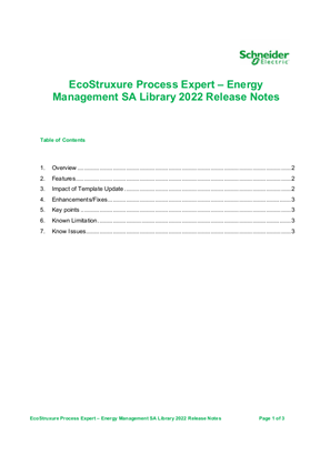 EcoStruxure Process Expert – Energy Management SA Library 2022