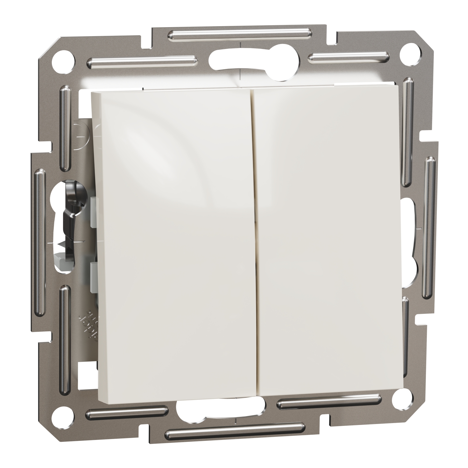 EPH0370123 Schneider Electric Asfora - 1pole 2-circuits switch -10AX screwless, cream wo frame