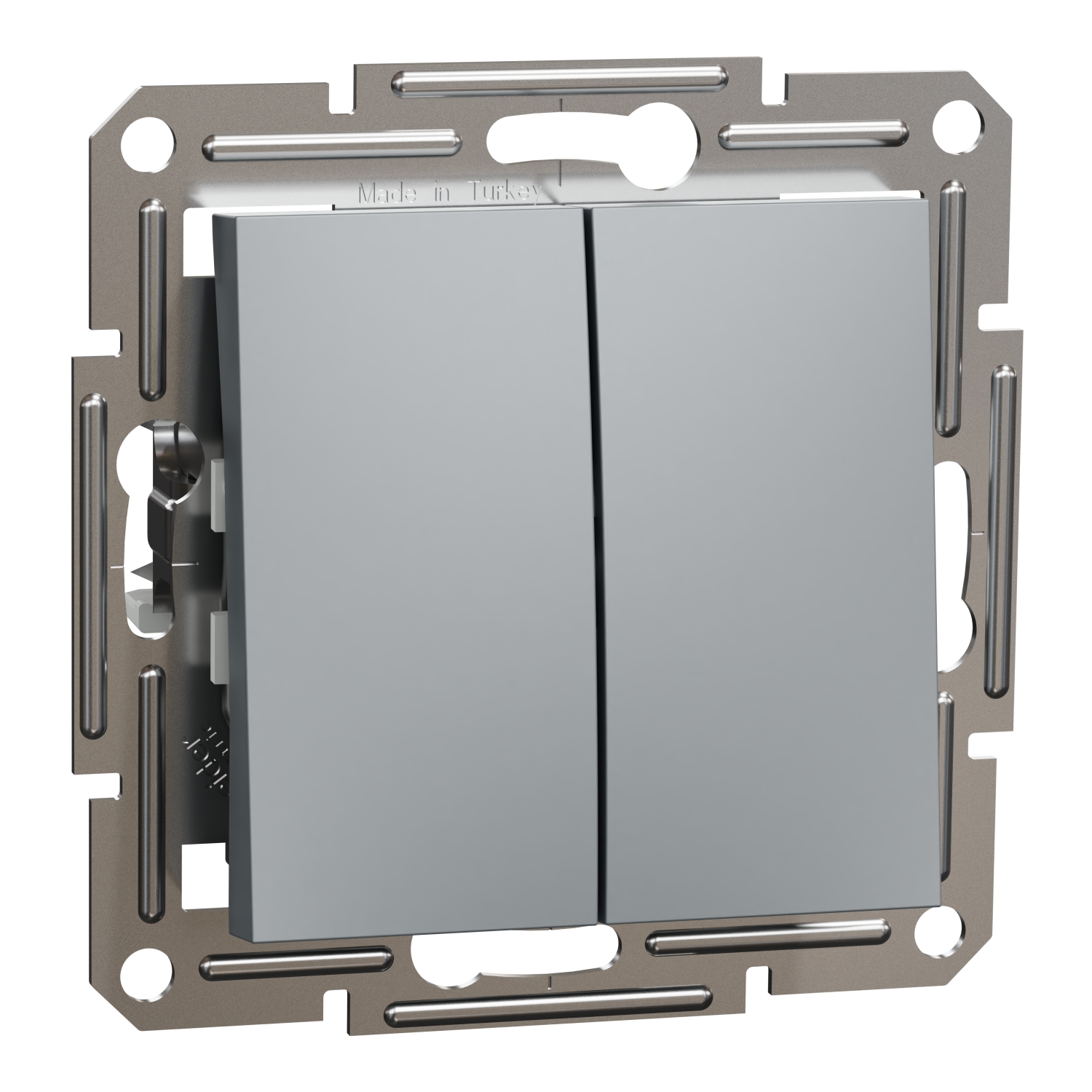 EPH1100162 Schneider Electric Asfora - bouton-poussoir double unipolaire, bornes sans vis, sans cadre, acier