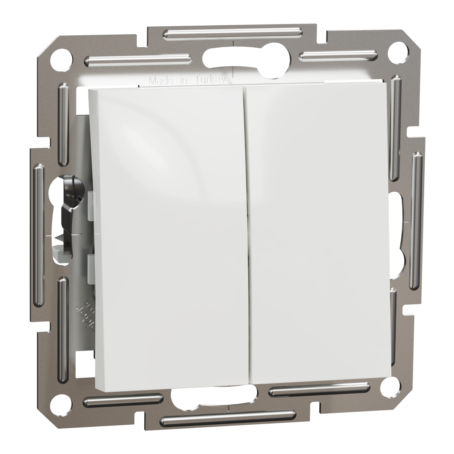 EPH1170121 Schneider Electric Asfora - kaksinkertainen 1-napainen painike, ruuvittomat liittimet, wo runko, valkoinen