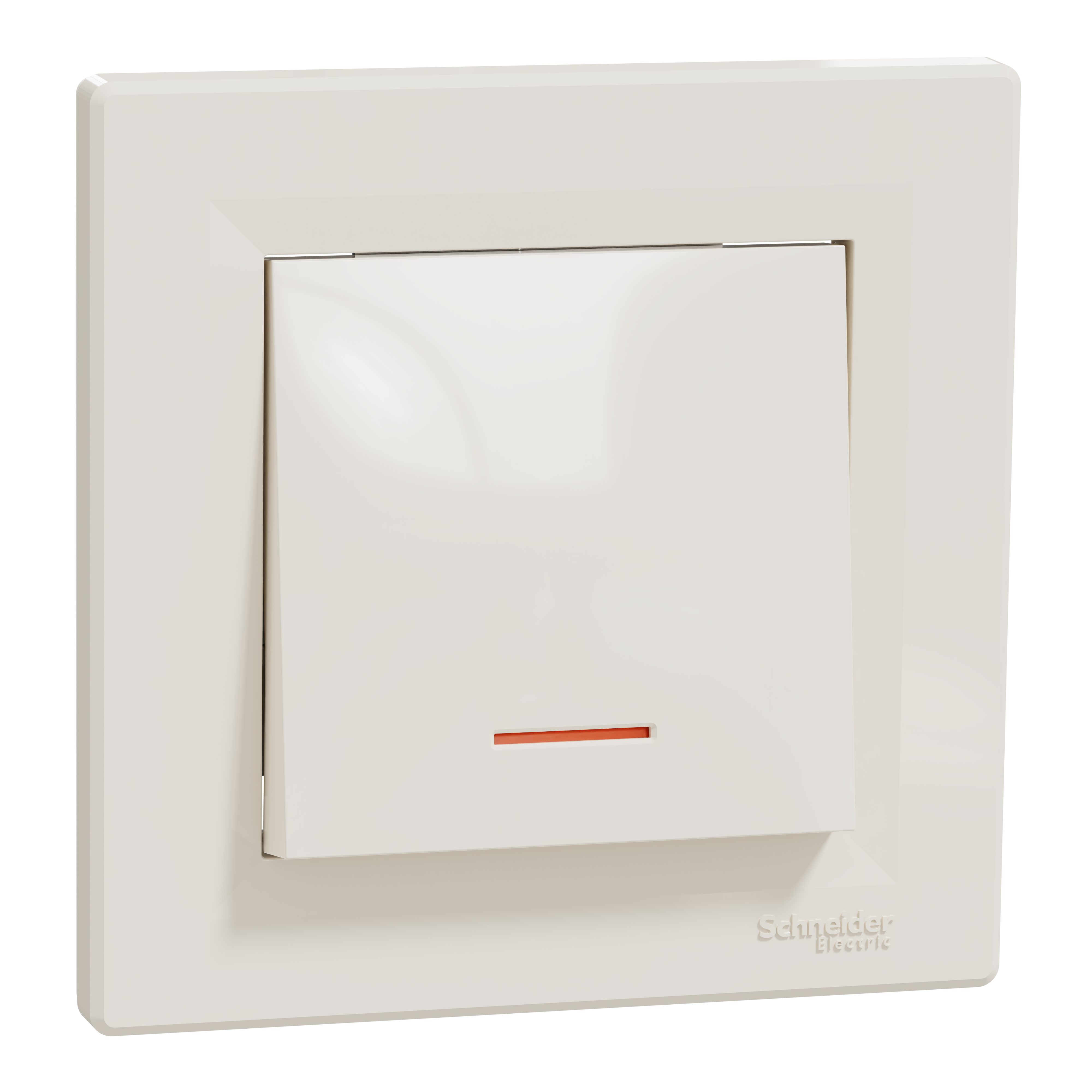Asfora Intrerupator Simplu Cu Indicator Luminos 10A Crem Fara Surub Schneider EPH1400123 