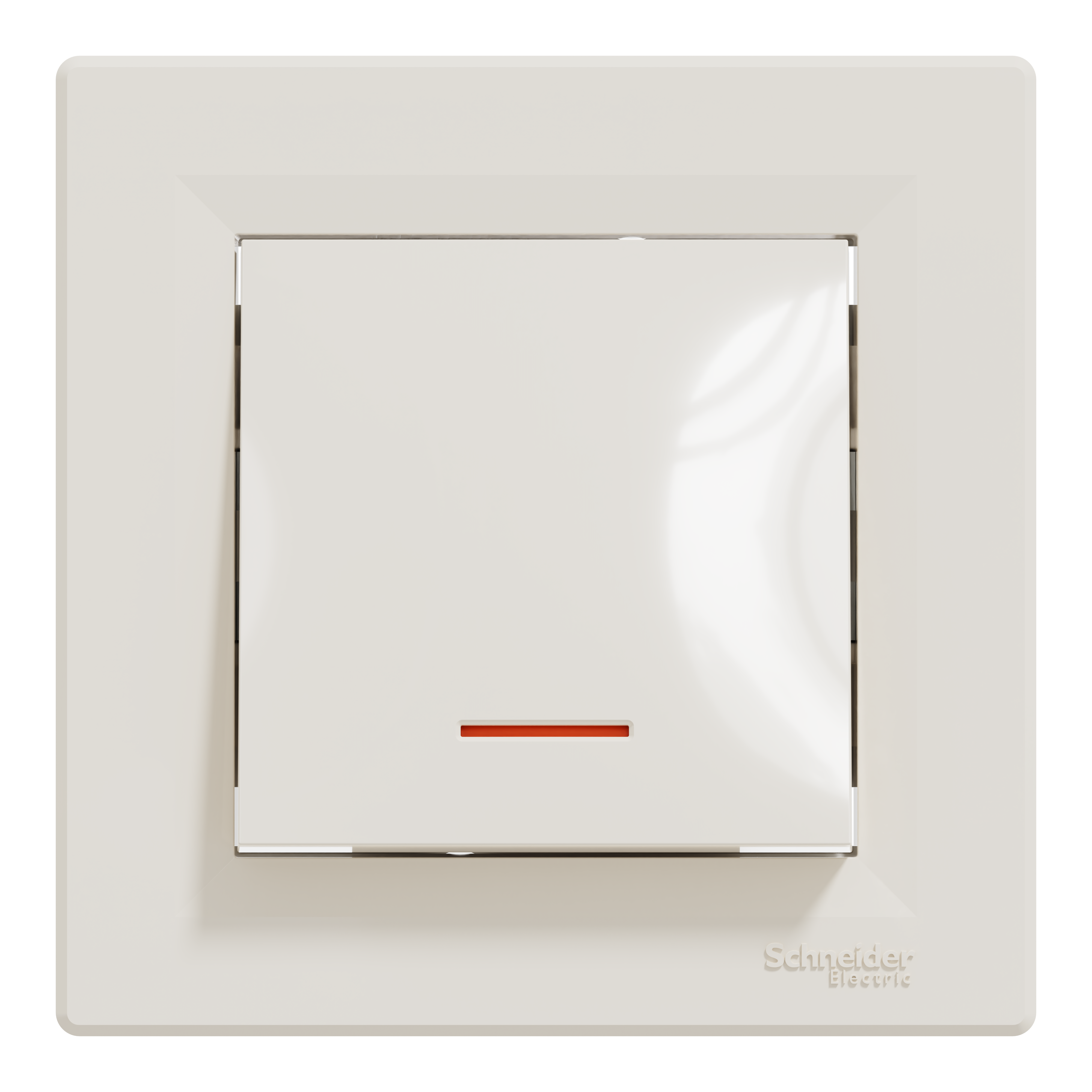 Asfora Intrerupator Simplu Cu Indicator Luminos 10A Crem Fara Surub Schneider EPH1400123 