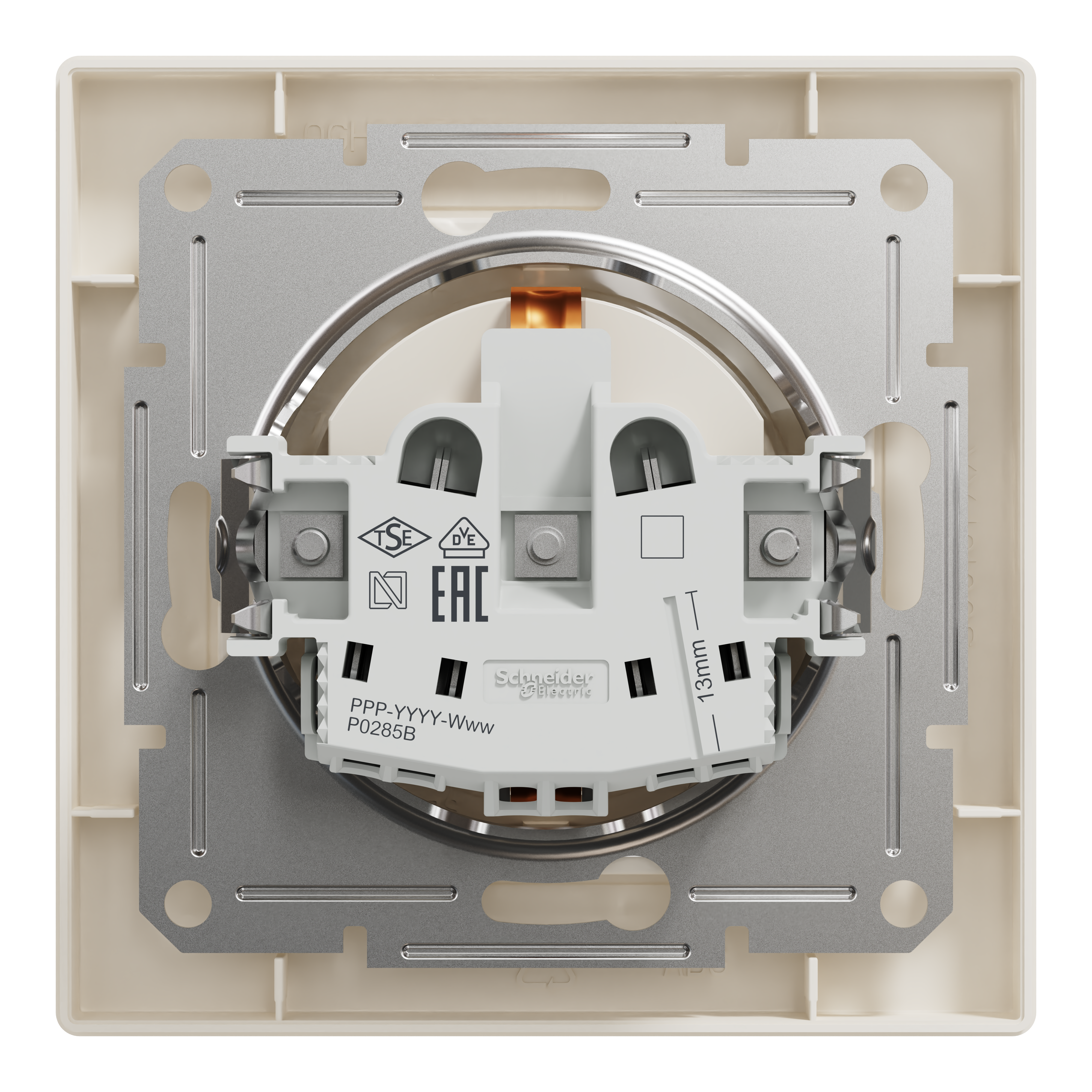 Asfora Priza Schuko Cu Impamantare 16A Clapete Crem Schneider EPH2900223 