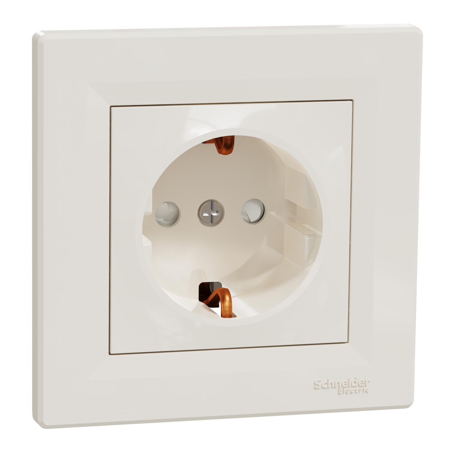 Asfora - jednostruka utičnica sa uzemljenjem sa strane - 16A zaštita krem