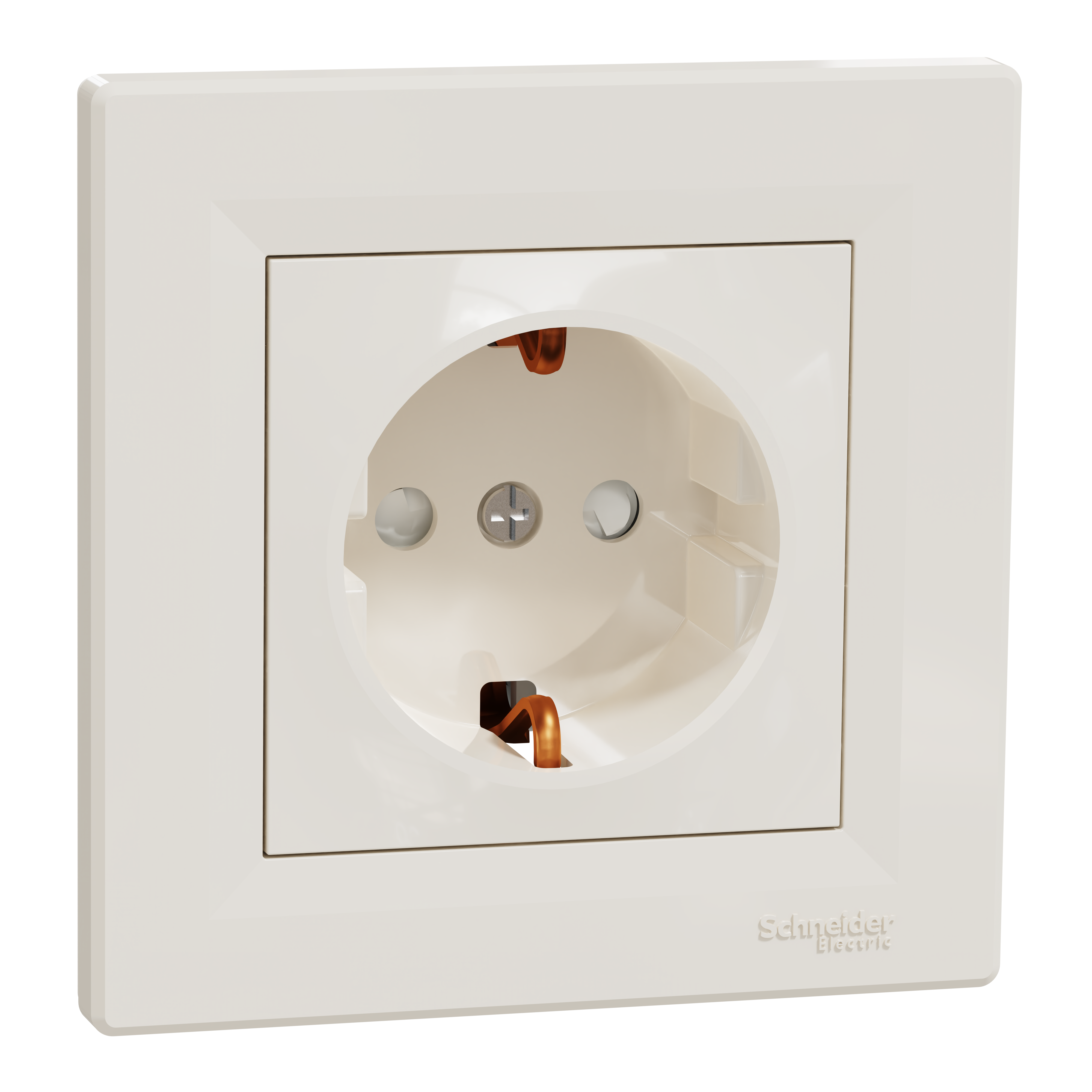 Asfora Priza Schuko Cu Impamantare 16A Clapete Crem Schneider EPH2900223 