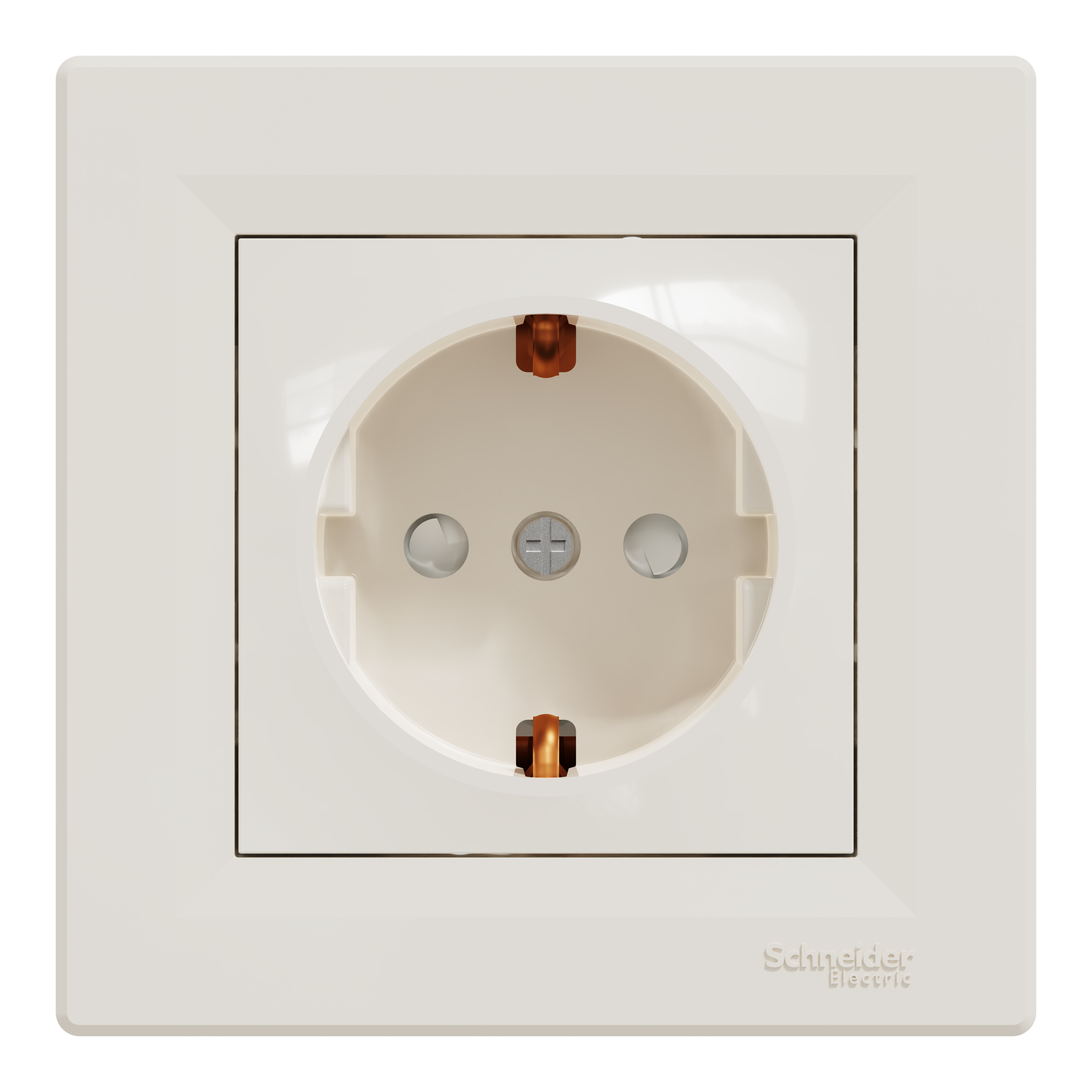 Asfora Priza Schuko Cu Impamantare 16A Clapete Crem Schneider EPH2900223 