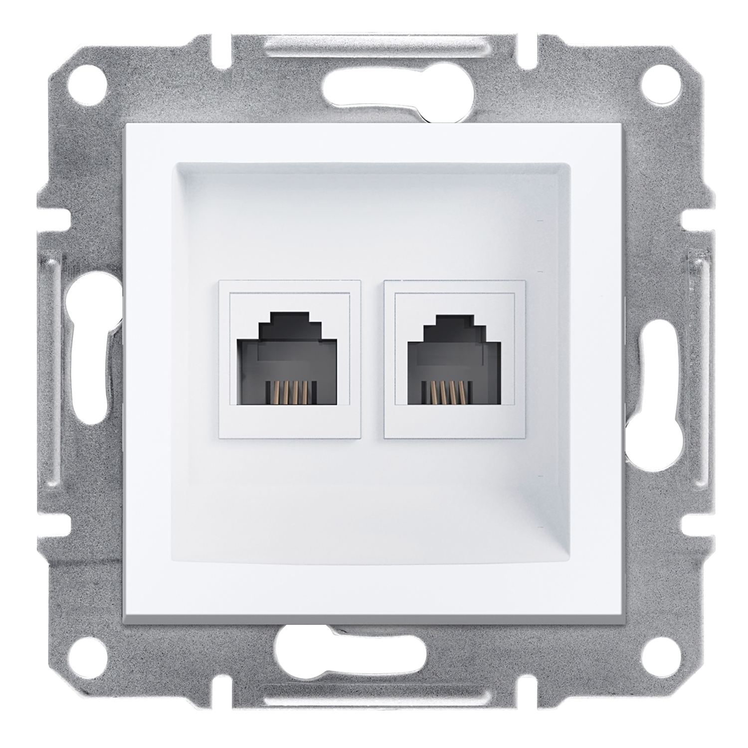 EPH4270121 Asfora, double telephone socket, RJ11, white