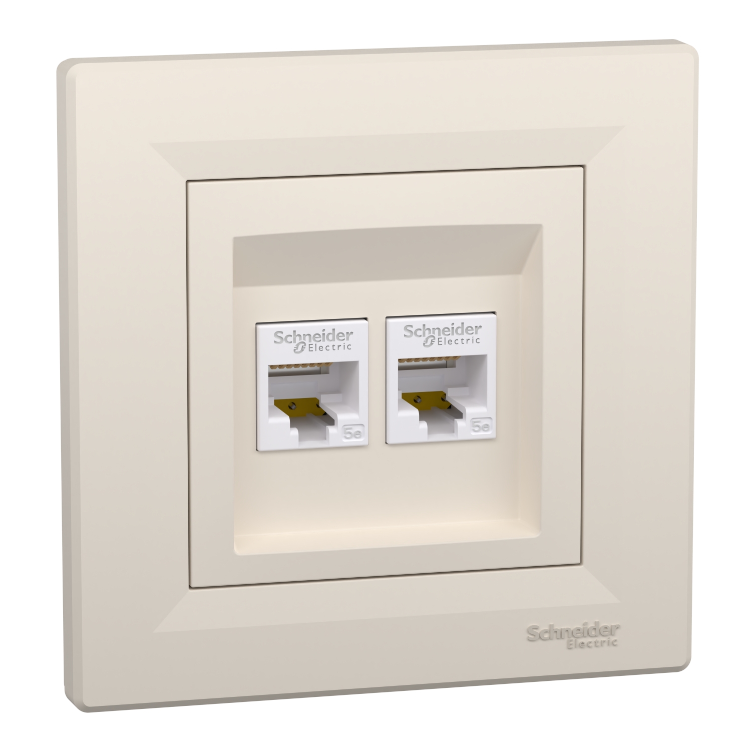 Asfora - dupla komunikaciona utičnica - RJ45 kat. 5e UTP krem