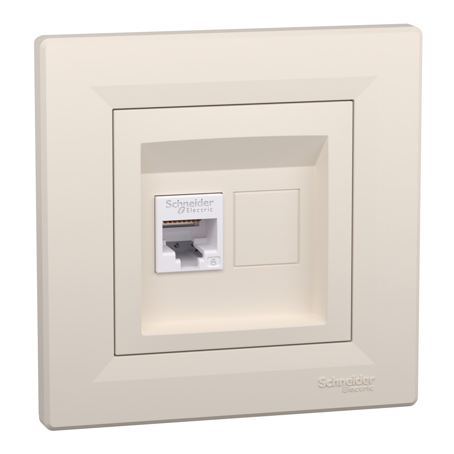 Asfora - komunikaciona utičnica - RJ45 kat. 6 UTP krem