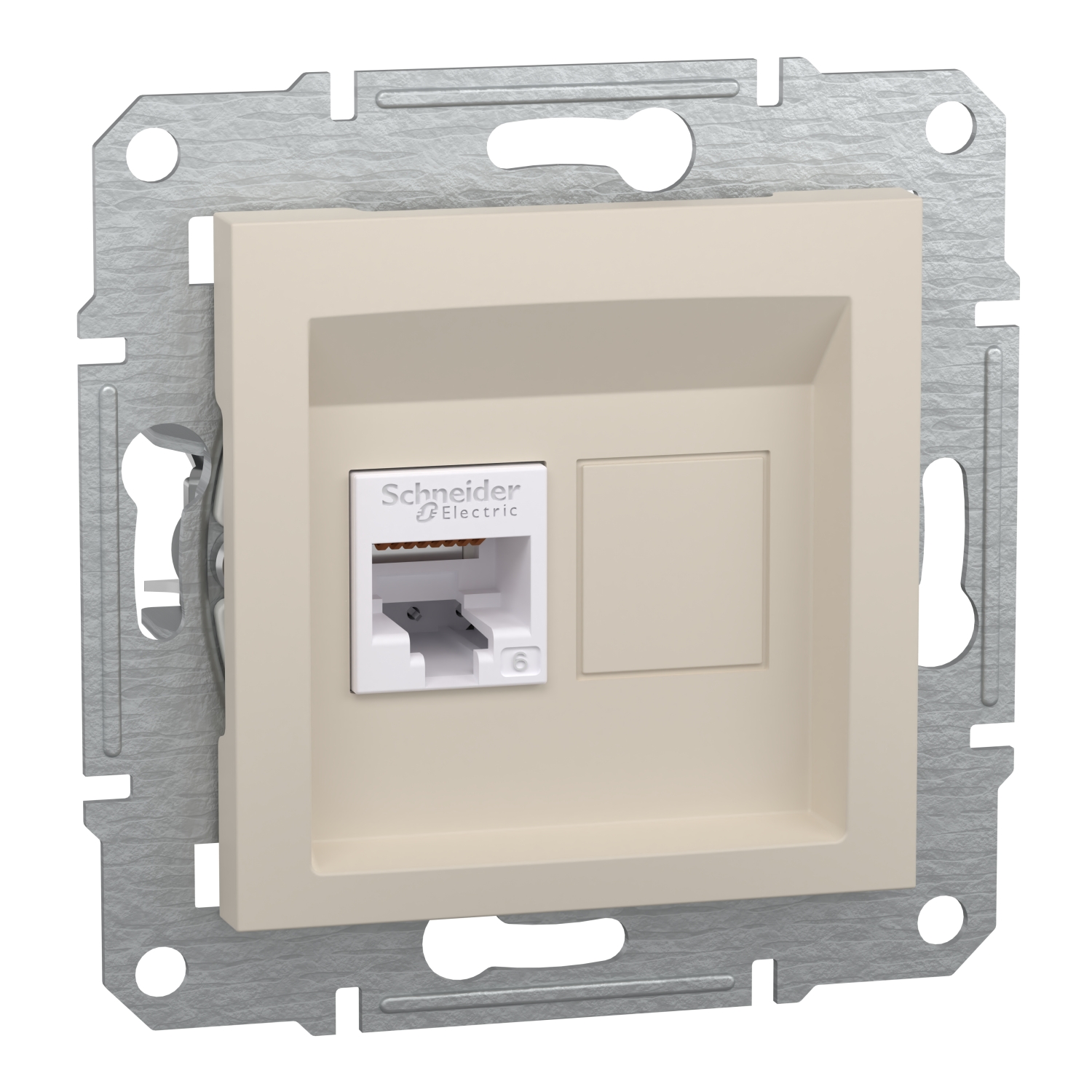 EPH4770123 Schneider Electric Asfora - single Data socket - RJ45 cat.6 UTP cream w/o frame