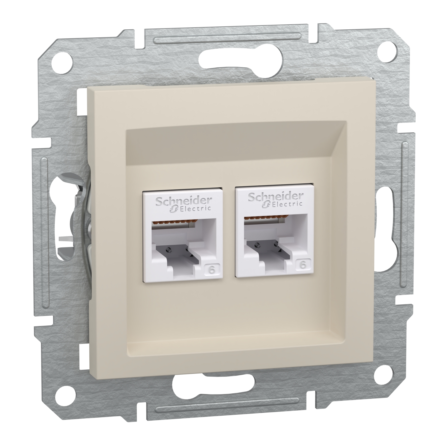 EPH4870123 Asfora - kaksinkertainen Data socket - RJ45 cat.6 UTP kerma ilman kehystä