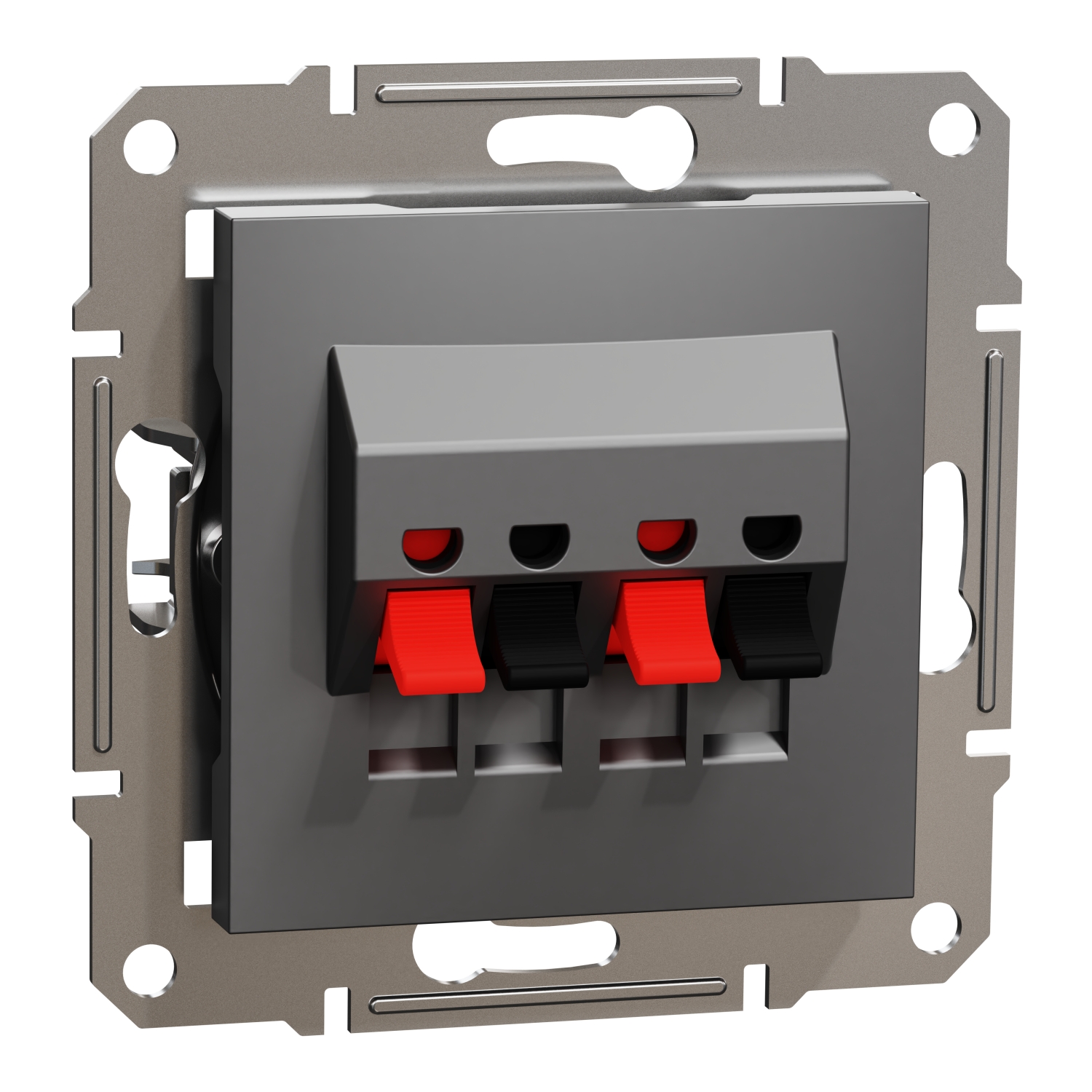 Asfora - dupla utičnica za zvučnike, bez rama, antracit