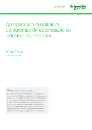 Comparación cuantitiva de sistemas de automatización industrial digitalizados
