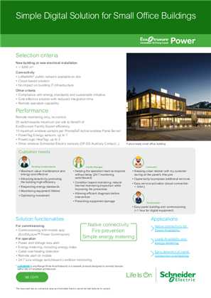 EcoStruxure Power Reference Architecture - Simple Digital Solution for Small Office Buildings