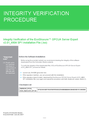 EcoStruxure OPCUA Server Expert SV2.01 SP1