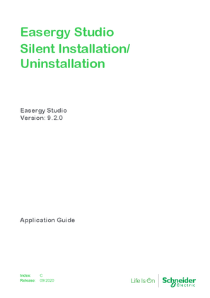 Easergy Studio Silent Installation/ Uninstallation