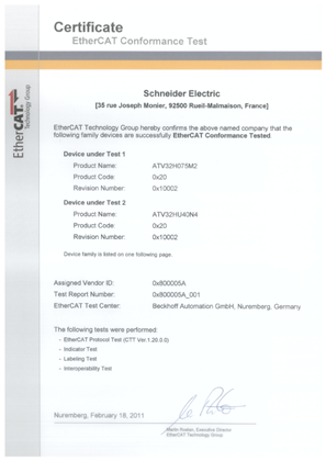 ETHERCAT ATV32 CERTIFICATE-EN