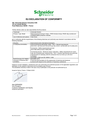 EU DOC - Zelio Relay RXM RXZE