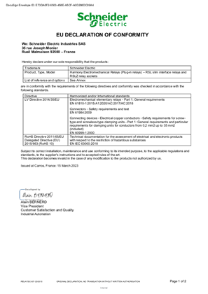 EU DOC - Zelio Relay RSL RSLZ