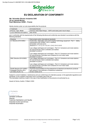 Manufacturer EU DOC SSP3