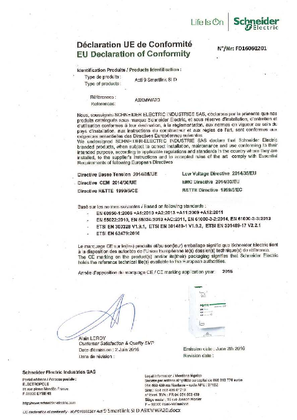 EU Declaration - FD16060201 Acti 9 Smartlink SI D A9XMWA20