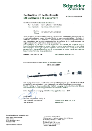 EU Declaration - FD16051101A Acti 9 Smartlink A9XMEA08