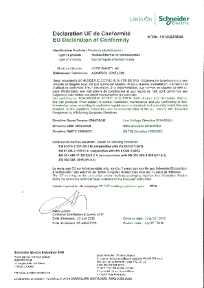 EU Declaration - FD16062301A Acti 9 Smartlink A9XMZA08/A9XELC08