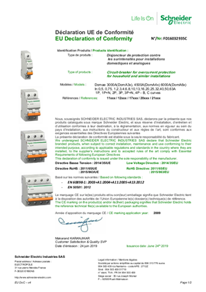 EU Declaration of Conformity Schneider Electric