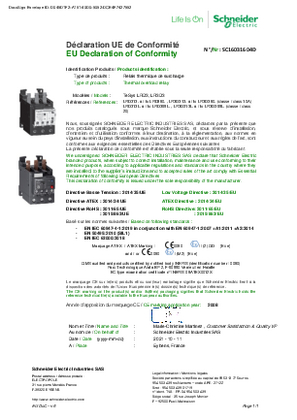 EU Declaration SC16031604C TeSys LRD3/LR3D3