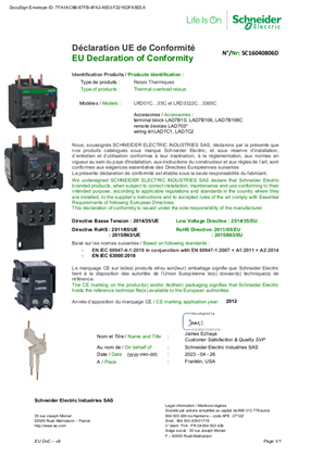 EU Declaration TeSys D_LRD01-35C,LRD3322-3365C