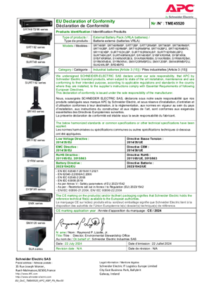 EU DoC for Back-UPS, On-line & Line- interactive of Lead acid
