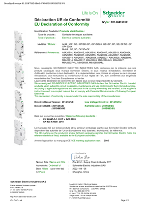 EU Declaration of Conformity Schneider Electric