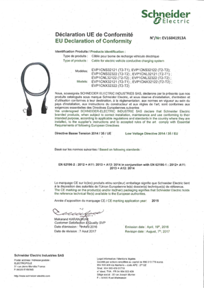 EU Declaration of Conformity, Cable for electric vehicle conductive charging system