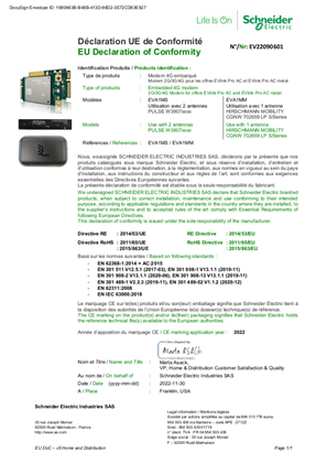 EU Declaration of Conformity - EVlink Pro AC - Embedded 4G modem