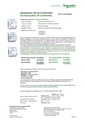 Schneider Charge Anti Tripping Module EU Declaration of Conformity Schneider Electric