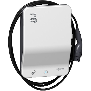 EVlink, Smart WallBox, 22 KW, Attached Cable T2, RFID