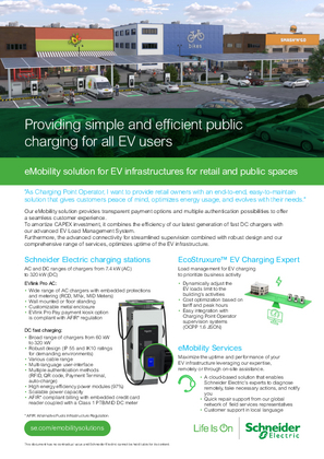 eMobility solution for EV infrastructures for retail and public spaces (EVlink Pro DC)