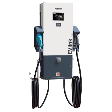 Fast charging station, EVlink, DC fast charger, 24 kW, SAE CCS / CHAdeMO / T2S connectors, wall mount EVD1S24THB2
