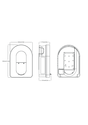 Schneider Charge T2S charging station - 2D with dimension