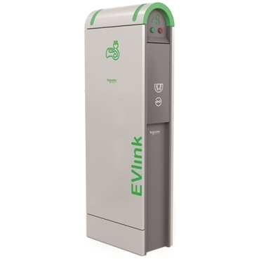 EVlink City Schneider Electric Bornes de recharge de véhicules électriques, pour 2 places de parking.