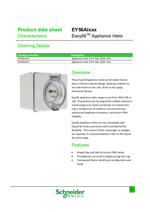 Easy56TM Appliance Inlets