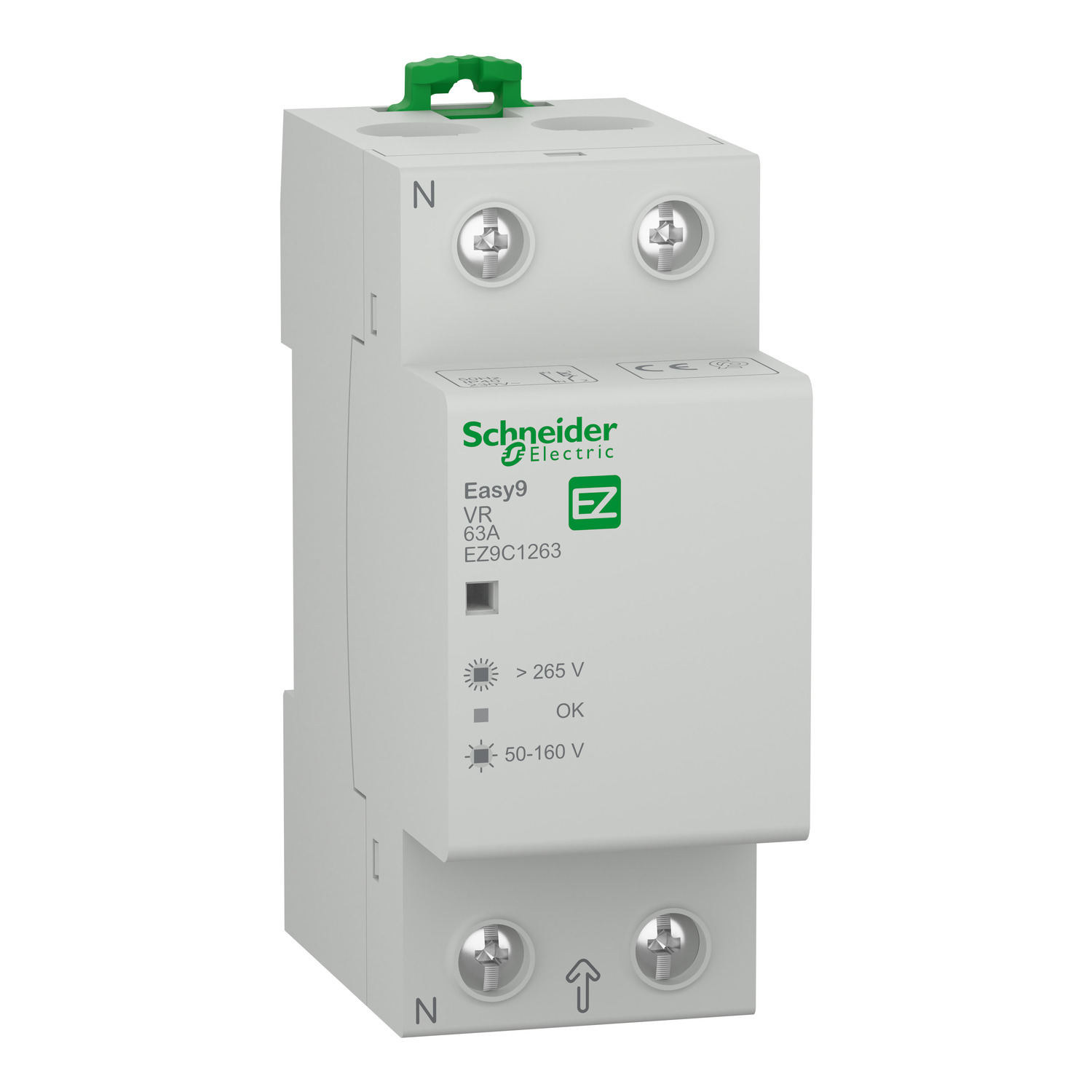 Easy9 Voltage Relay OV/UV with automatic reclosing 2P 63A 230 VAC